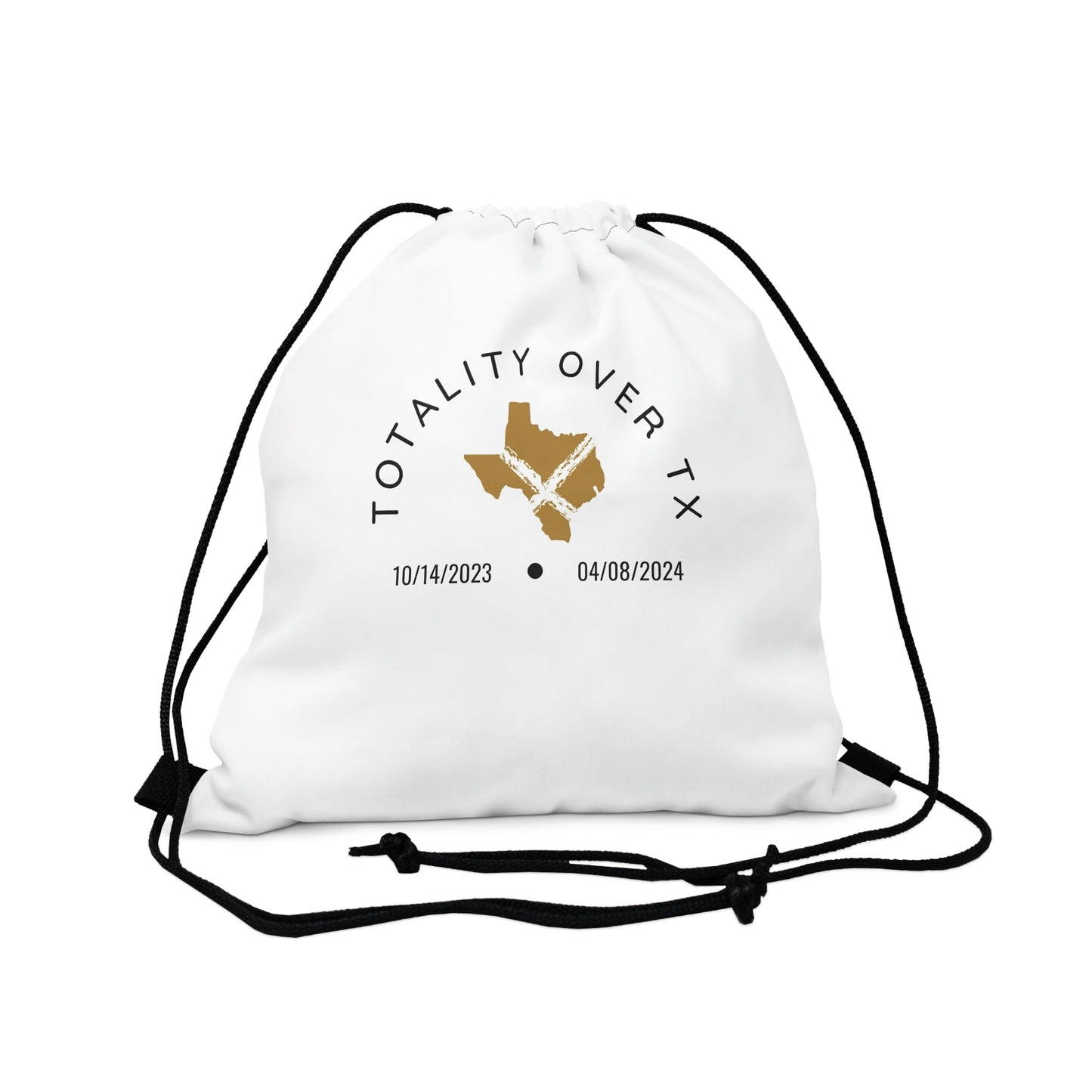 Totality Over TX  Outdoor Drawstring Bag for Both Eclipses